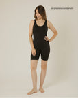 STRETCHSUIT Maternity Playsuit with Built-In Bra Support - Black
