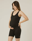 STRETCHSUIT Maternity Playsuit with Built-In Bra Support - Black