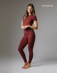Maternity Leggings - Burgundy