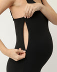 STRETCHSUIT Maternity Playsuit with Built-In Bra Support - Black