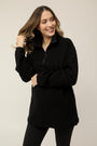 *PRE-ORDER Oversized Quarter Zip Sweater - Black