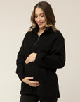 Oversized Quarter Zip Sweater - Black
