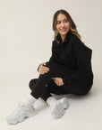 *PRE-ORDER Oversized Quarter Zip Sweater - Black
