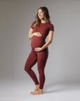 Maternity Leggings - Burgundy