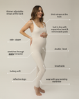 STRETCHSUIT™ Maternity Jumpsuit with Built-In Bra Support - Oat