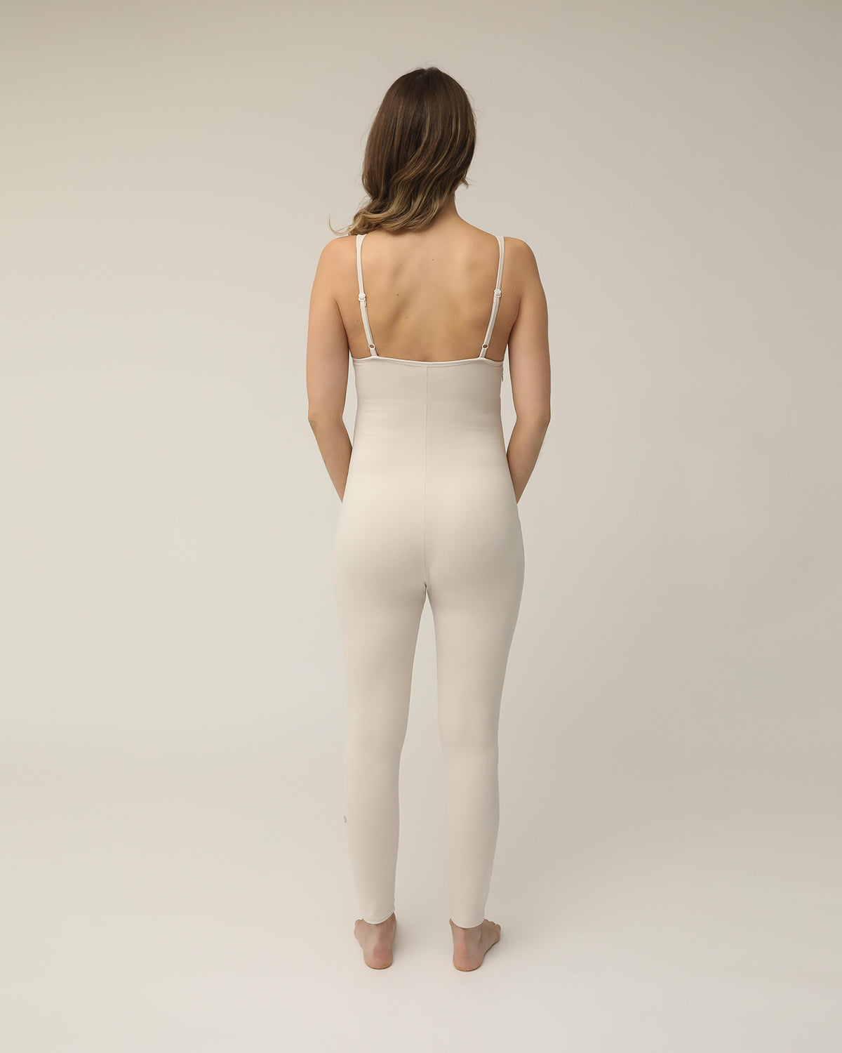 STRETCHSUIT™ Maternity Jumpsuit with Built-In Bra Support - Oat
