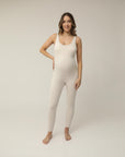 STRETCHSUIT™ Maternity Jumpsuit with Built-In Bra Support - Oat