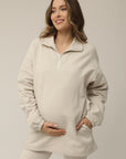 STRETCHSUIT™ Oversized Quarter Zip Sweater (Oat)