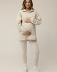 STRETCHSUIT™ Oversized Quarter Zip Sweater (Oat)