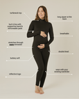 STRETCHSUIT Maternity Jumpsuit with Built-In Bra Support - Black