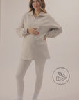 STRETCHSUIT™ Oversized Quarter Zip Sweater (Oat)